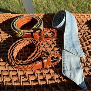 belt bundle, clifford & wills, genuine leather, denim